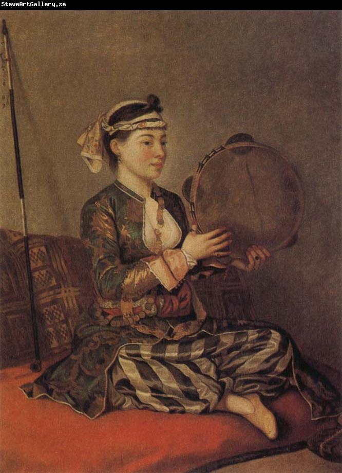 Jean-Etienne Liotard Turkish Woman with a Tambourine